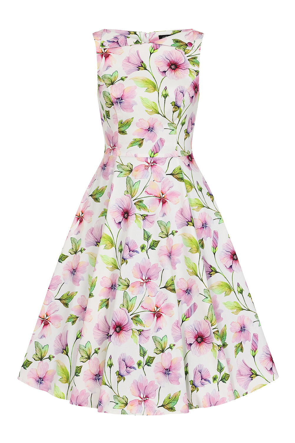 H&R London 50's Naomi Floral Sleeveless Swing Dress