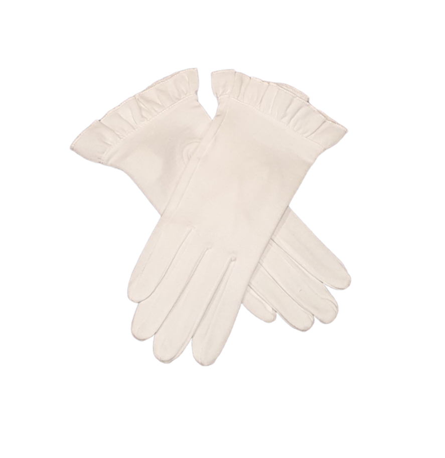 Rose 40s 50s Inspired Ivory Cotton Gloves