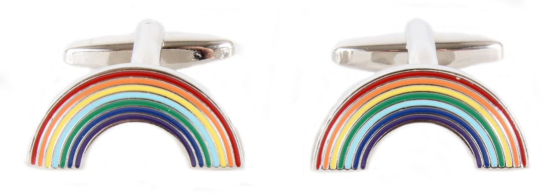 Pride Rainbow NHS Rhodium Plated Cufflinks
