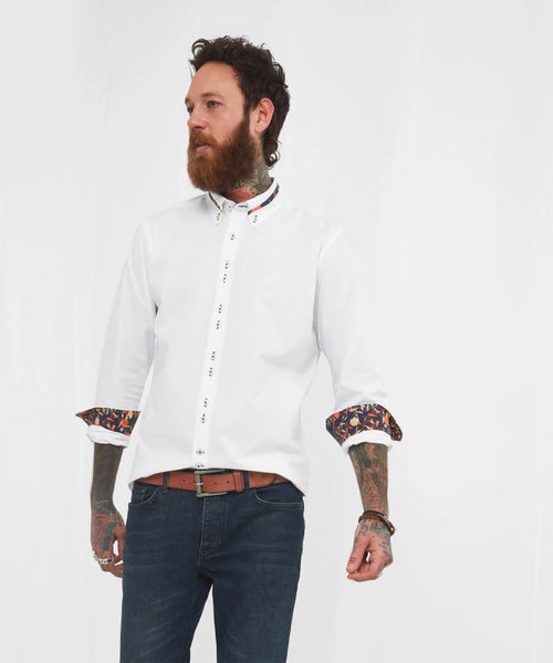 Joe Browns In the Detail Long Sleeve Shirt In White