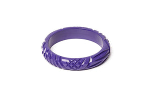 Splendette Vintage Inspired Heavy Carve Bangles In Paradise Purple Midi