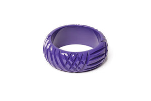 Splendette Vintage Inspired Heavy Carve Bangles In Paradise Purple Wide
