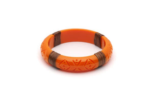 Splendette Midi Bangle With Medium Cane In Tangerine Orange