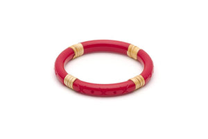 Splendette Narrow Bangle With Light Cane In Rosella Red