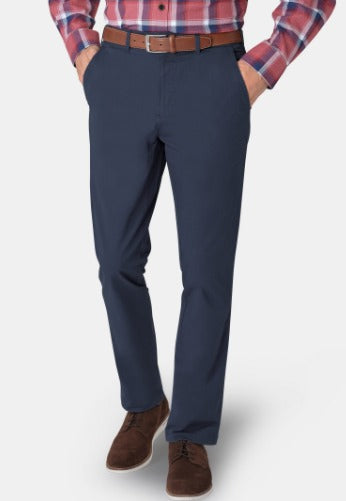 Ben Tailored Carefree Cotton Chinos In Airforce Blue