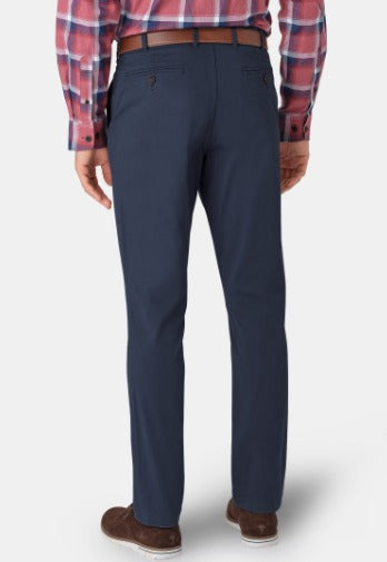 Ben Tailored Carefree Cotton Chinos In Airforce Blue