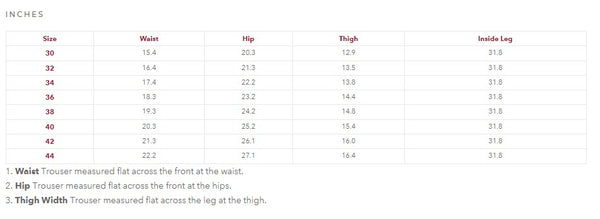Trouser Size Guide