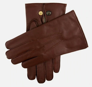 Dents Men's Wool Lined Leather Officers Gloves In Tan Brown