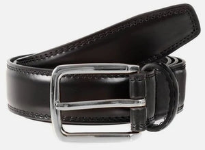 Dents Plain Leather Belt In Black
