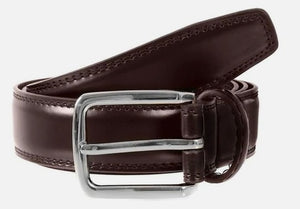 Dents Plain Leather Belt In Dark Brown