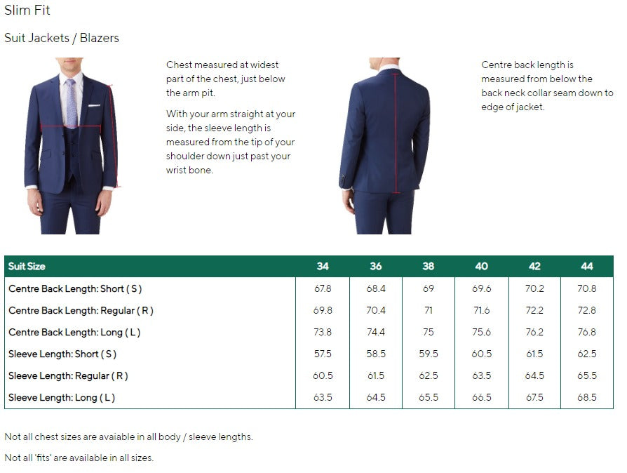 Skopes Slim Fit Size Guide