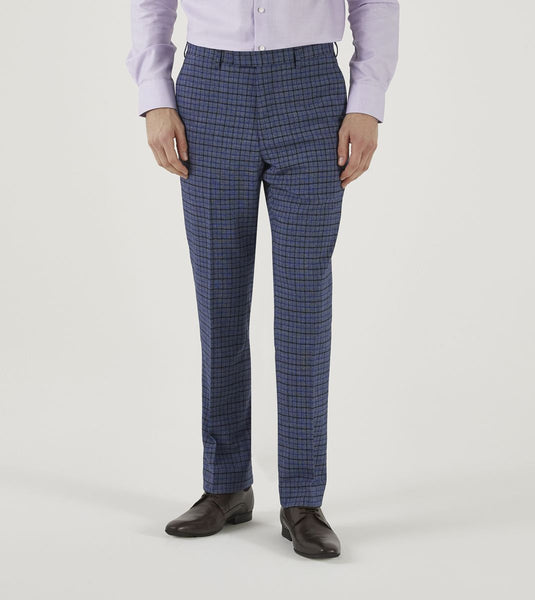 Skopes Enzo Blue & Navy Check Tailored Trousers