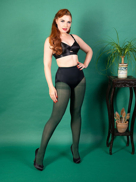 What Katie Did Coloured Opaque Tights Small/Medium Green