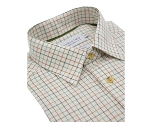 Mens Green Tattersall Check Warm Handle Long Sleeve Shirt