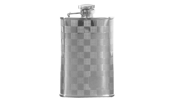 Rufus Chequered Stainless Steel Hip Flask