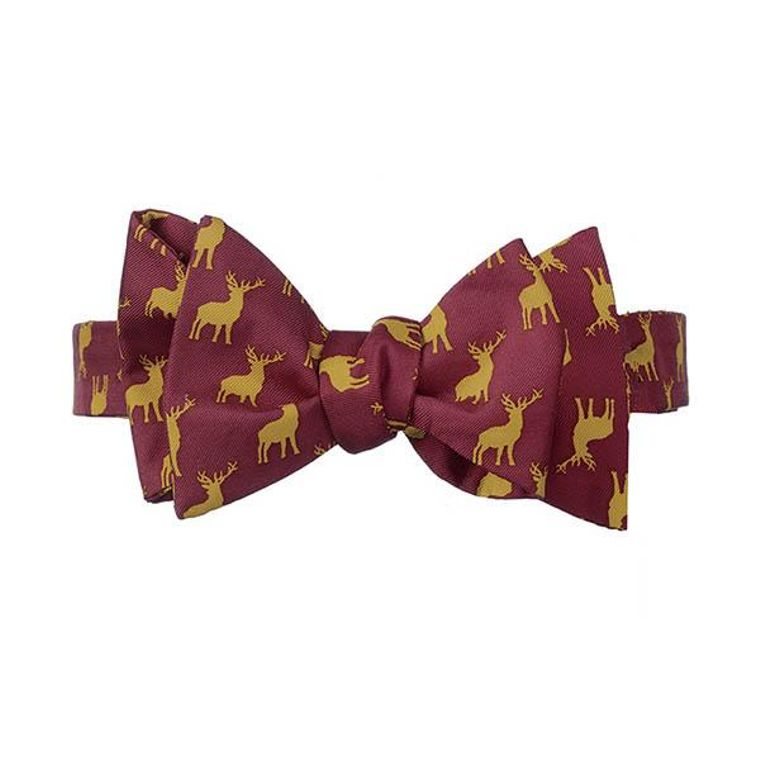 Magenta & Lime Green Stag Self Tie Bow Tie