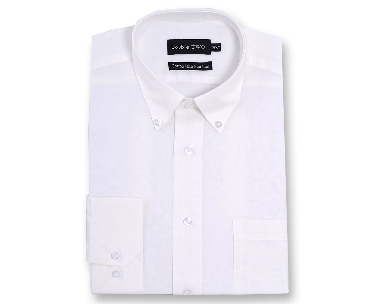 Mens White Oxford Button Down Long Sleeve Shirt