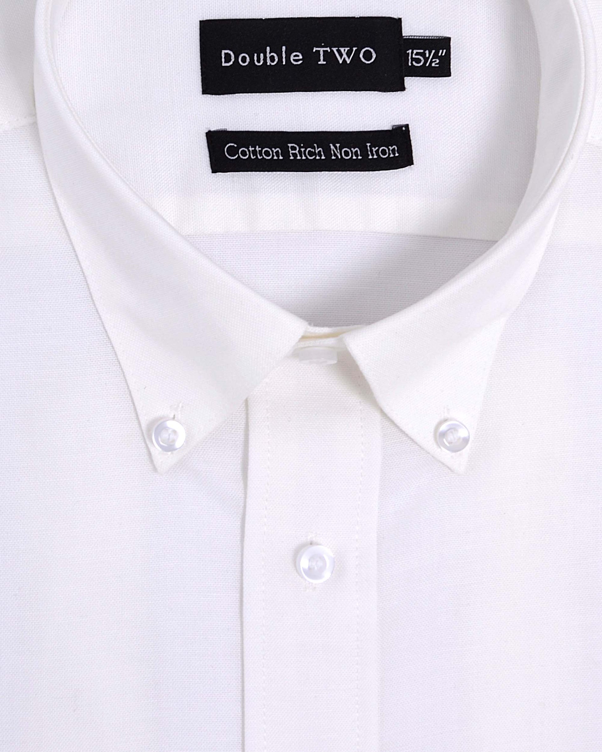Mens White Oxford Button Down Long Sleeve Shirt