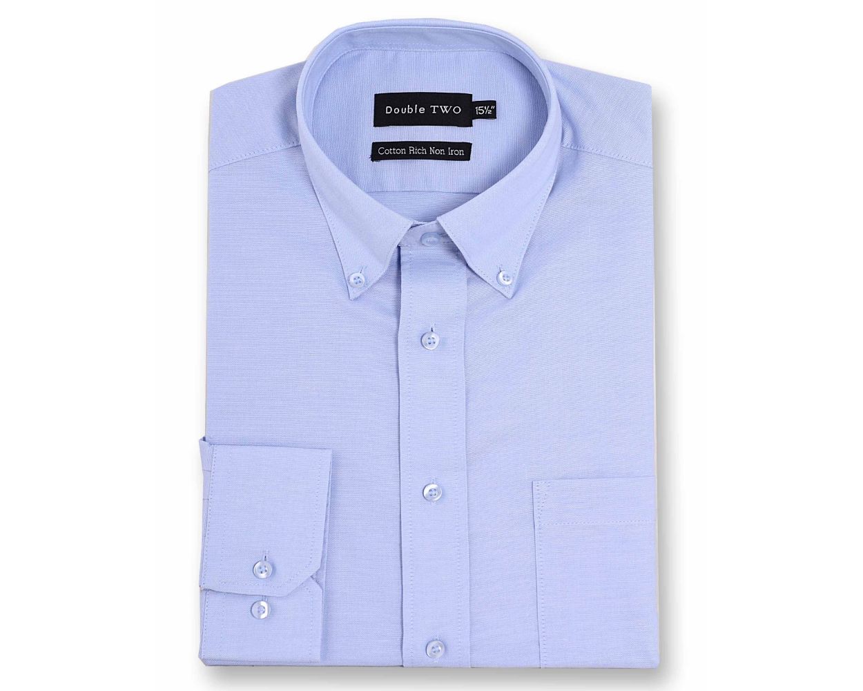 Mens Blue Oxford Button Down Long Sleeve Shirt