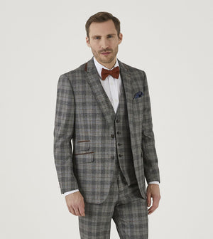 Skopes Tatton Grey & Brown Check Blazer Jacket