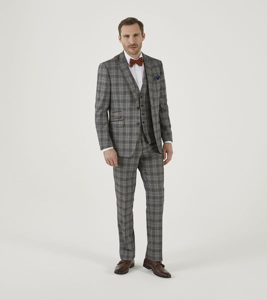 Skopes Tatton Grey & Brown Check Suit