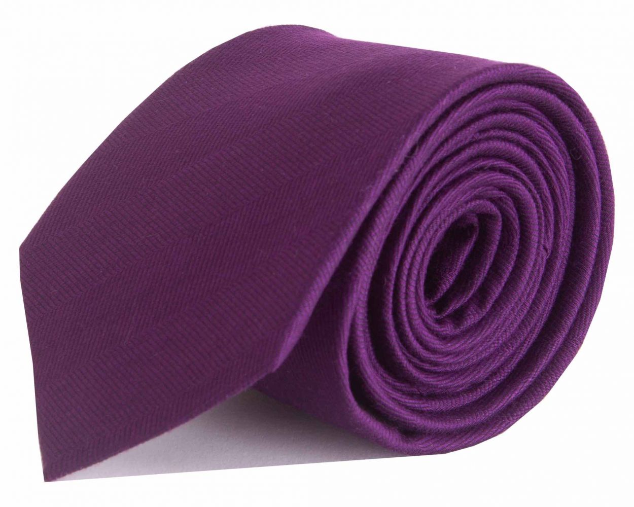 Purple Herringbone Patterned Bamboo Tie